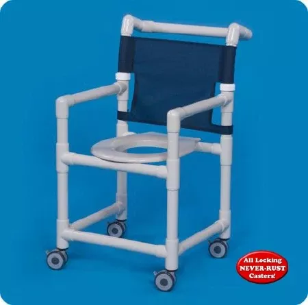 IPU Shower Chair Original Fixed Arm PVC Frame Mesh Back - M-999468-2702 - Each
