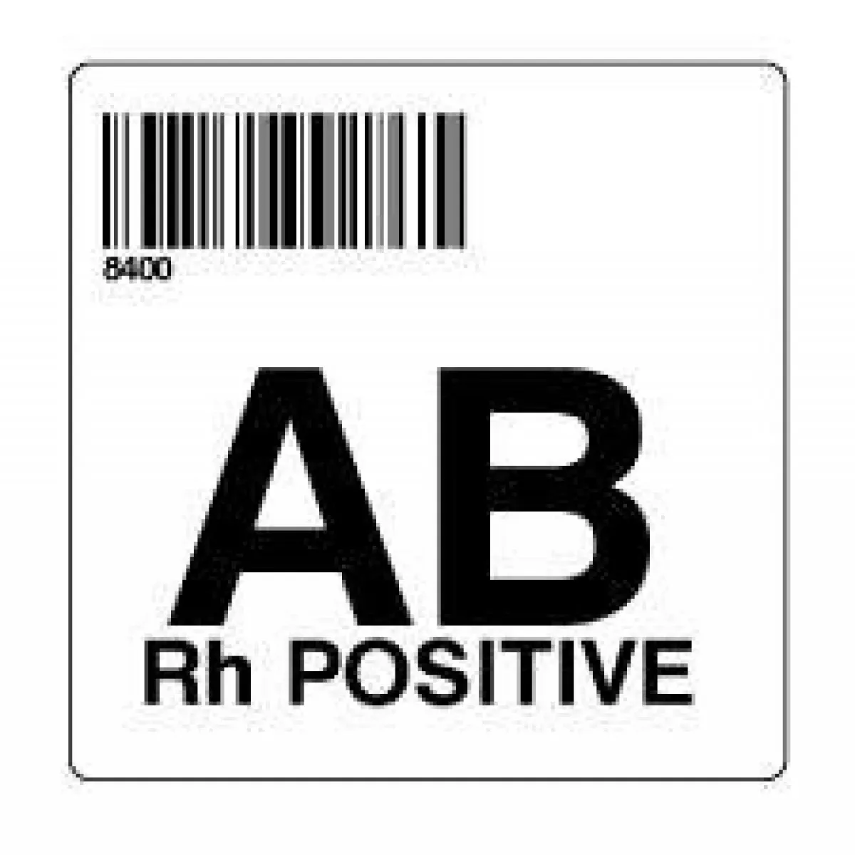 Isbt 128 Label (Synthetic, Permanent) "Ab Rh Positivie'' 2" X 2" White - 500 Per Roll