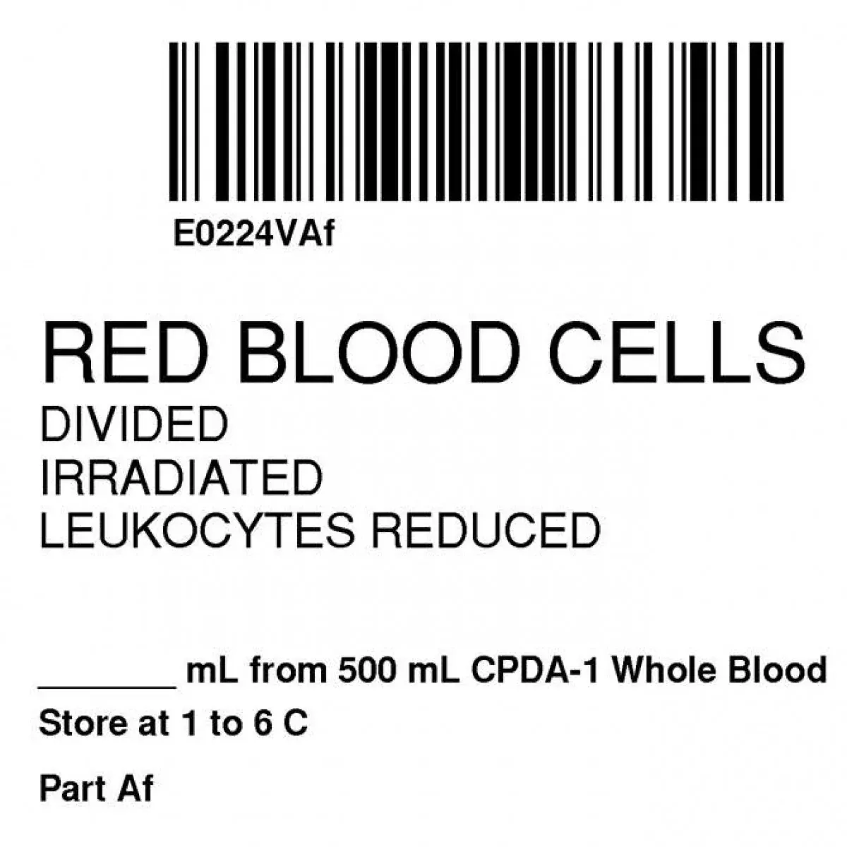 Isbt 128 Label (Synthetic, Permanent) "Red Blood Cells Div'' 2" X 2" White - 500 Per Roll