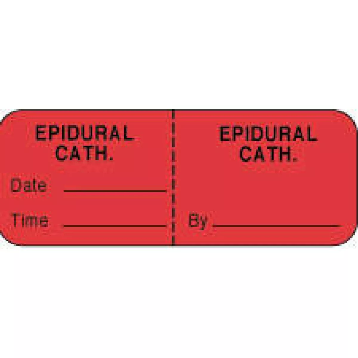 Iv Label Wraparound Paper Permanent Epidural Cath. 2" X 3/4" Fl. Red 1000 Per Roll