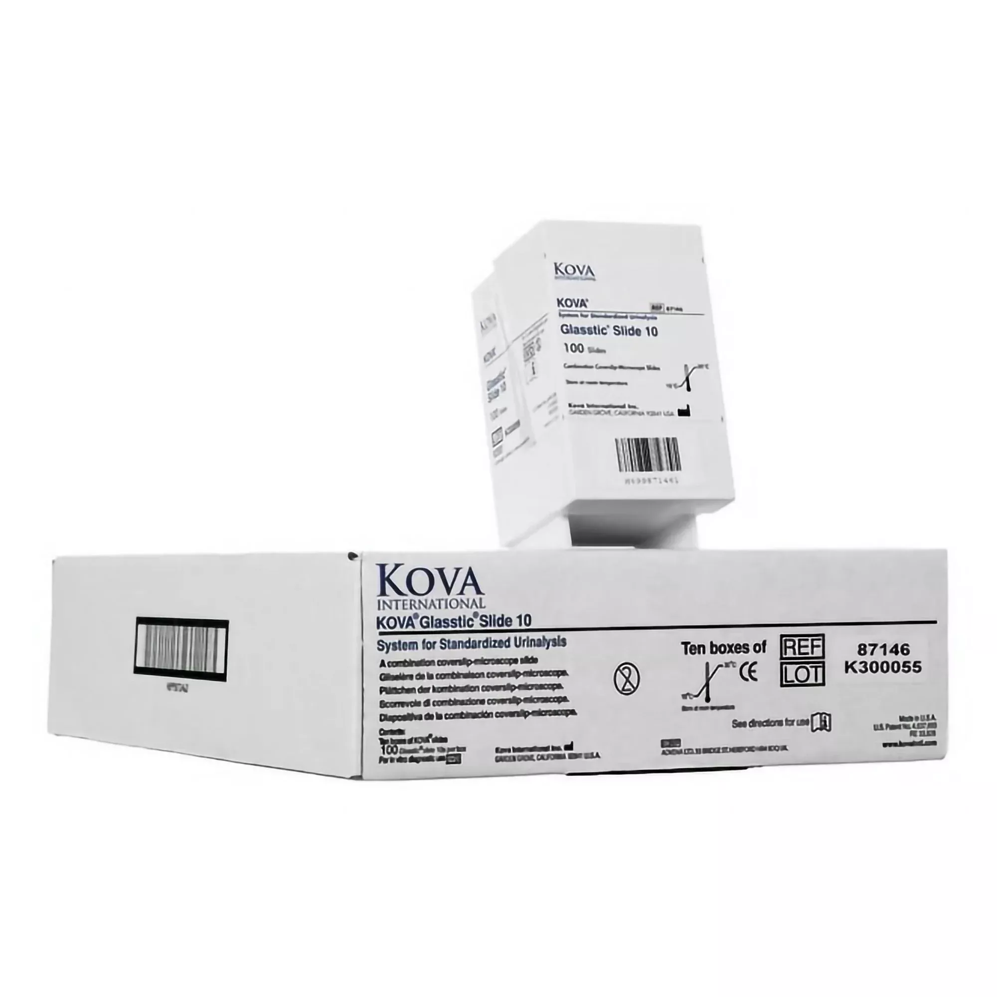 KOVA Glasstic Urinalysis Microscope Slide, 10-Chamber without Grid