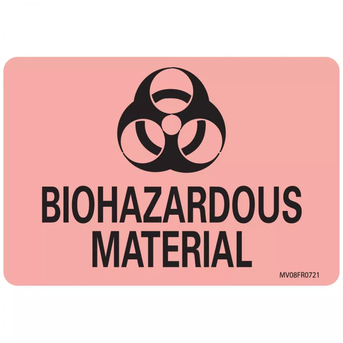 Lab Communication Label (Paper, Permanent) Biohazardous 2" 15/16" X 2 Fluorescent Red - 333 Per Roll