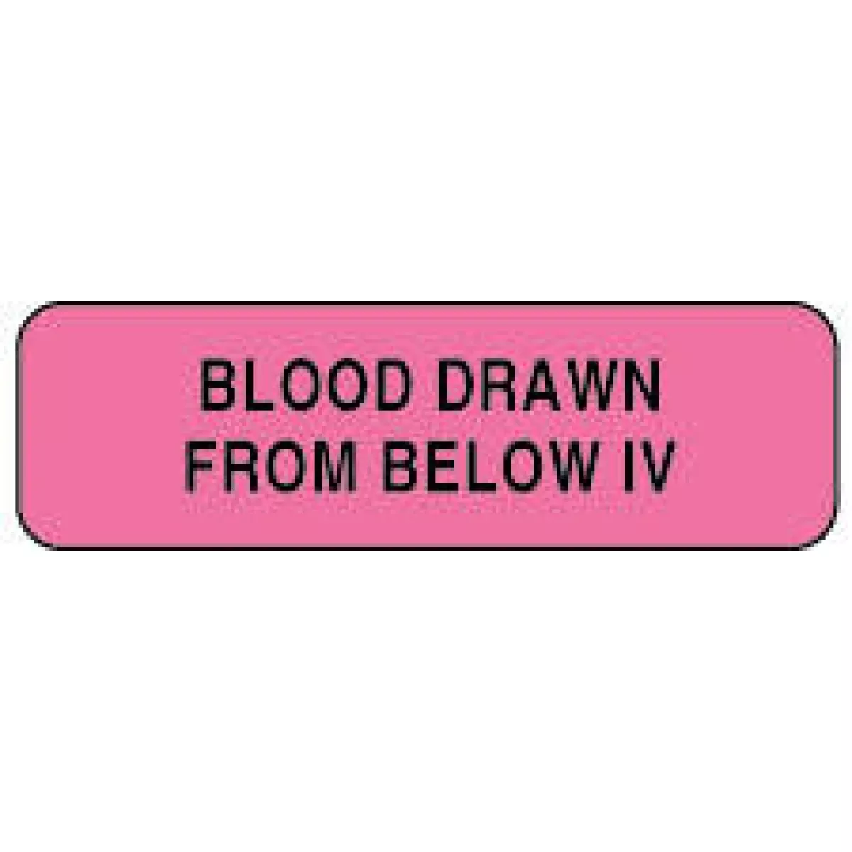 Lab Communication Label (Paper, Permanent) Blood Drawn From 1 1/4" X 3/8" Fluorescent Pink - 1000 Per Roll