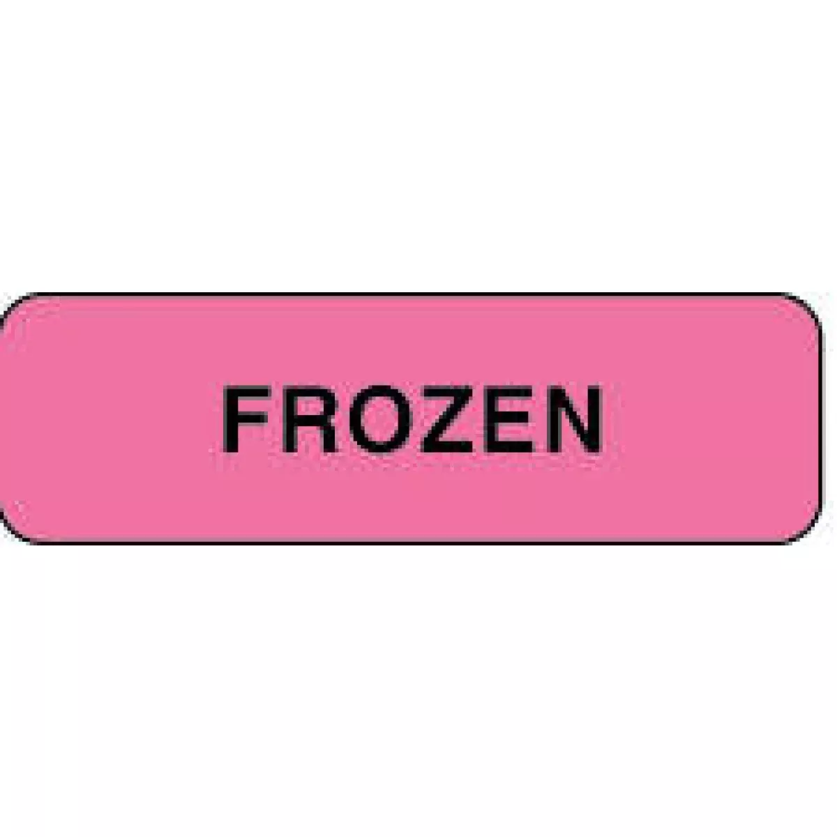 Lab Communication Label (Paper, Permanent) Frozen 1 1/4" X 3/8" Fluorescent Pink - 1000 Per Roll