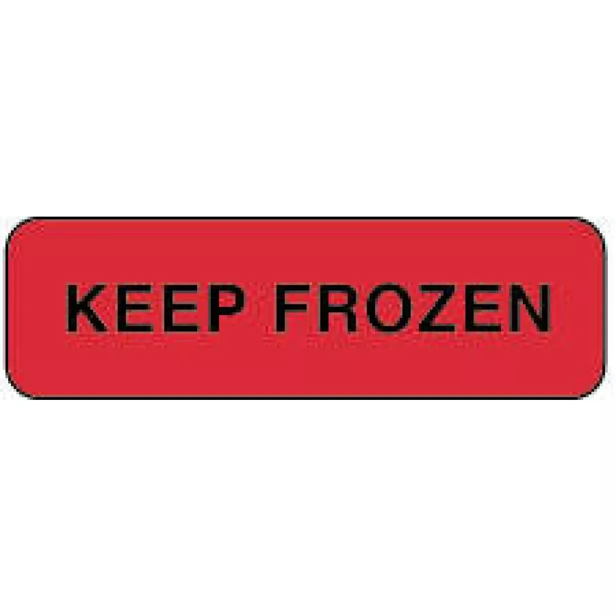 Lab Communication Label (Paper, Permanent) Keep Frozen 1 1/4" X 3/8" Fluorescent Red - 1000 Per Roll