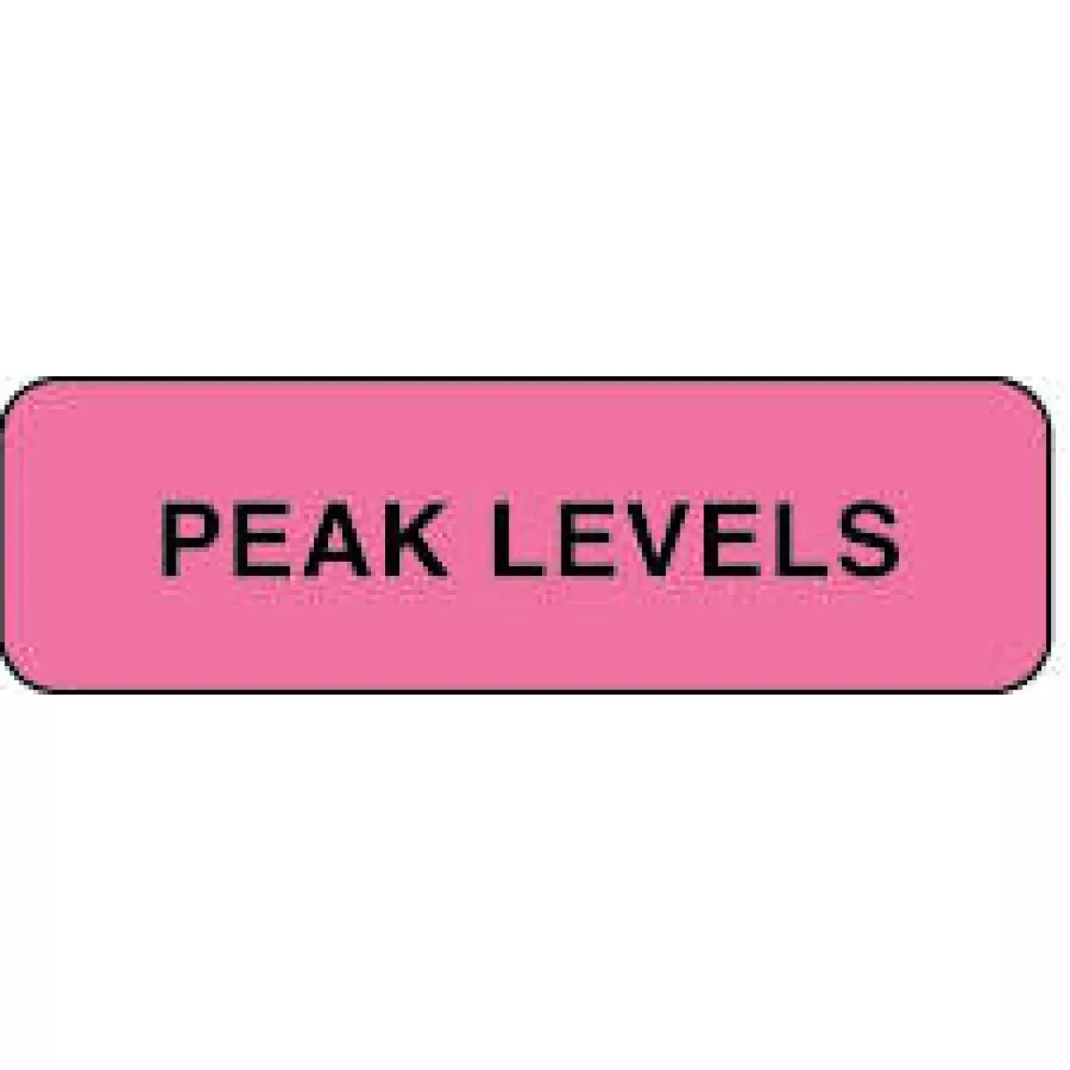Lab Communication Label (Paper, Permanent) Peak Levels 1 1/4" X 3/8" Fluorescent Pink - 1000 Per Roll