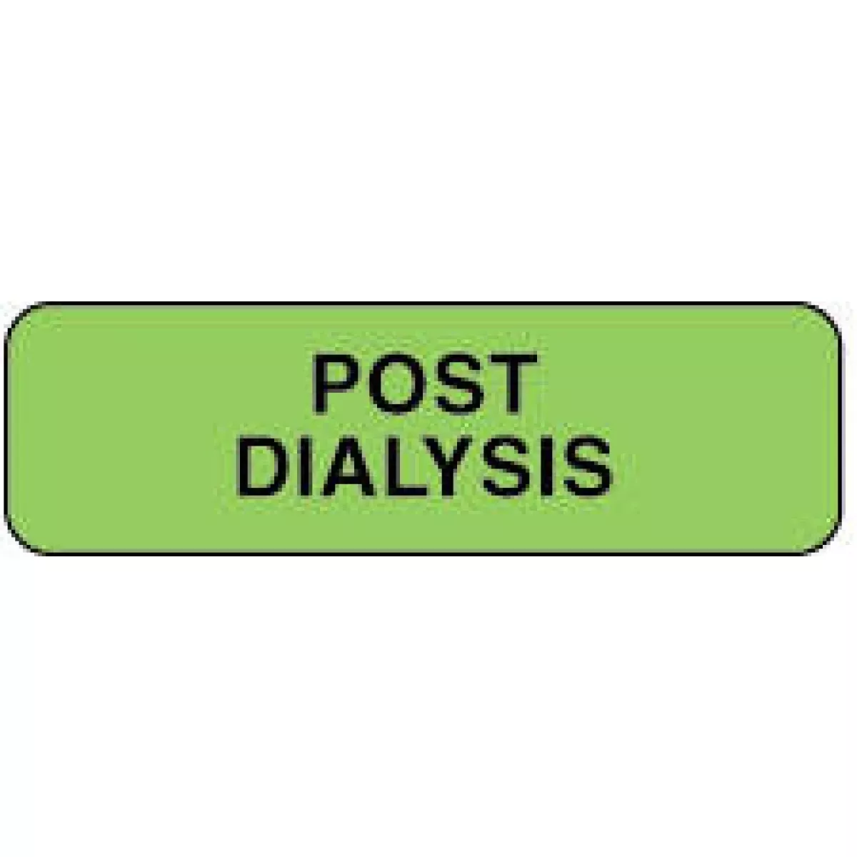 Lab Communication Label (Paper, Permanent) Post Dialysis 1 1/4" X 3/8" Fluorescent Green - 1000 Per Roll