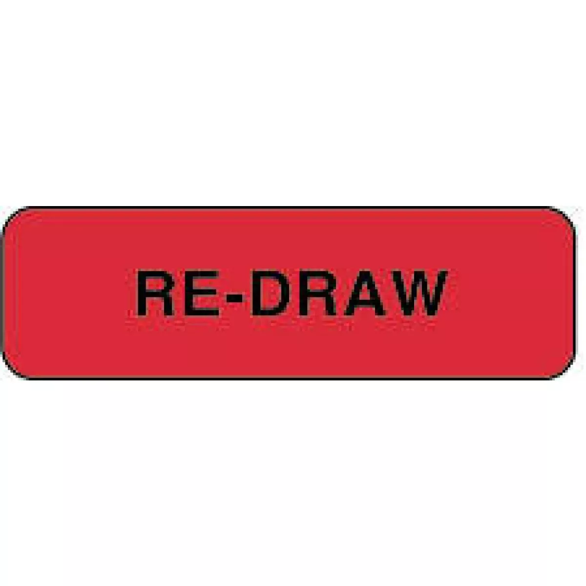Lab Communication Label (Paper, Permanent) Re-Draw 1 1/4" X 3/8" Fluorescent Red - 1000 Per Roll