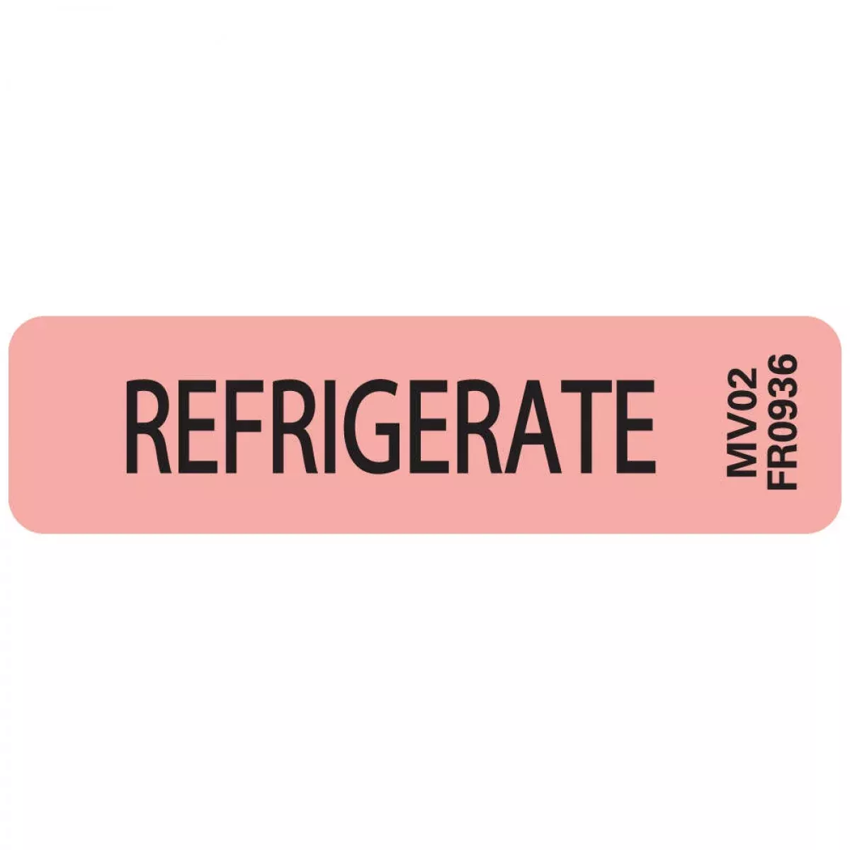 Lab Communication Label (Paper, Permanent) Refrigerate 1 7/16" X 3/8" Fluorescent Red - 666 Per Roll