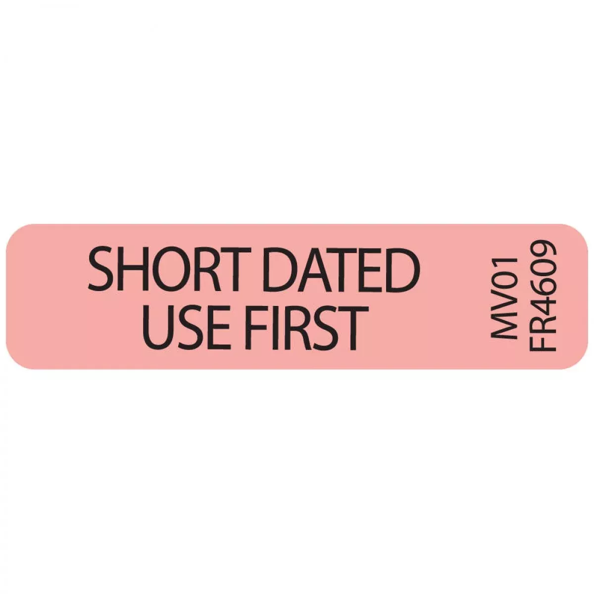 Lab Communication Label (Paper, Permanent) Short Dated Use 1 1/4" X 5/16" Fluorescent Red - 760 Per Roll