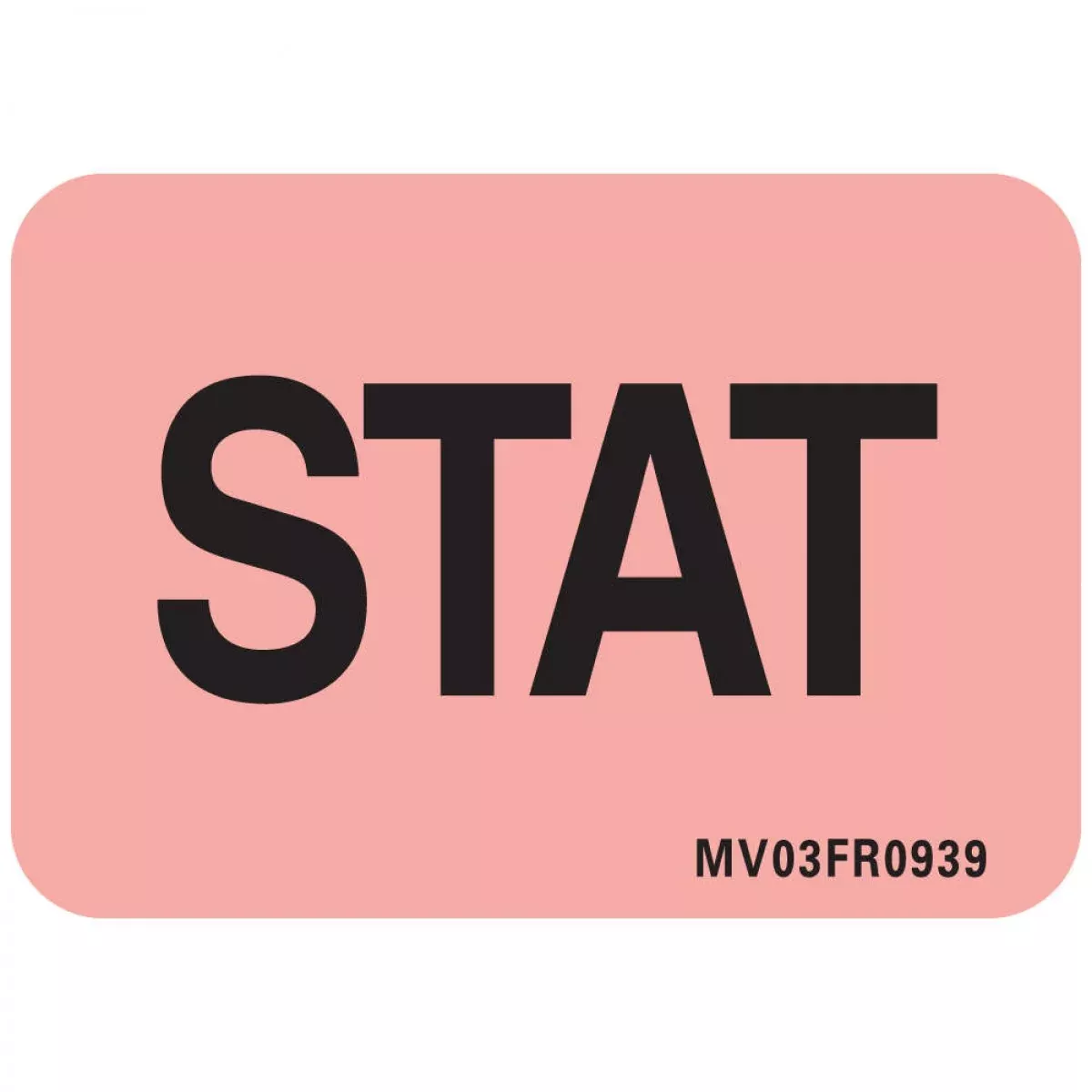 Lab Communication Label (Paper, Permanent) Stat 1 7/16" X 1 Fluorescent Red - 666 Per Roll