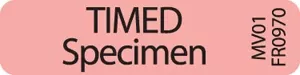 Lab Communication Label (Paper, Permanent) Timed Specimen 1 1/4" X 5/16" Fluorescent Red - 760 Per Roll