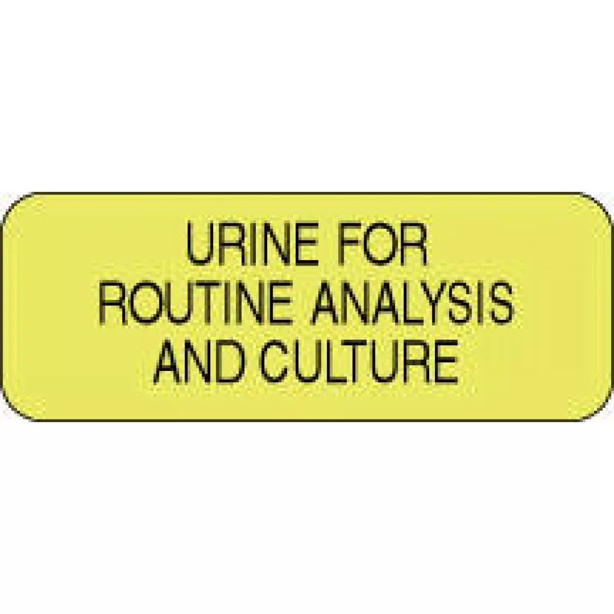 Lab Communication Label (Paper, Permanent) Urine For Routine 2" X 3/4" Fluorescent Yellow - 1000 Per Roll