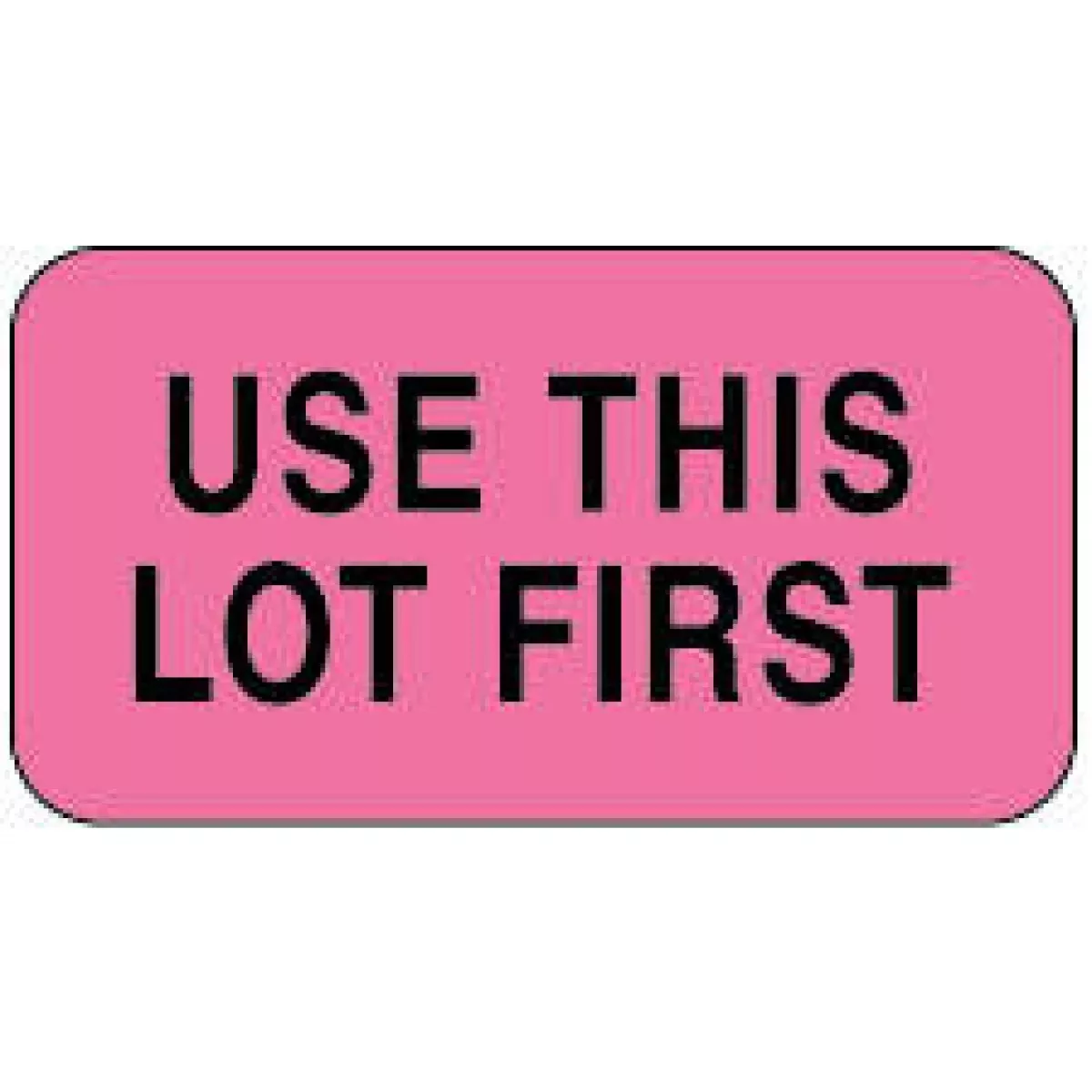 Lab Communication Label (Paper, Permanent) Use This Lot First 1 5/8" X 7/8" Fluorescent Pink - 1000 Per Roll