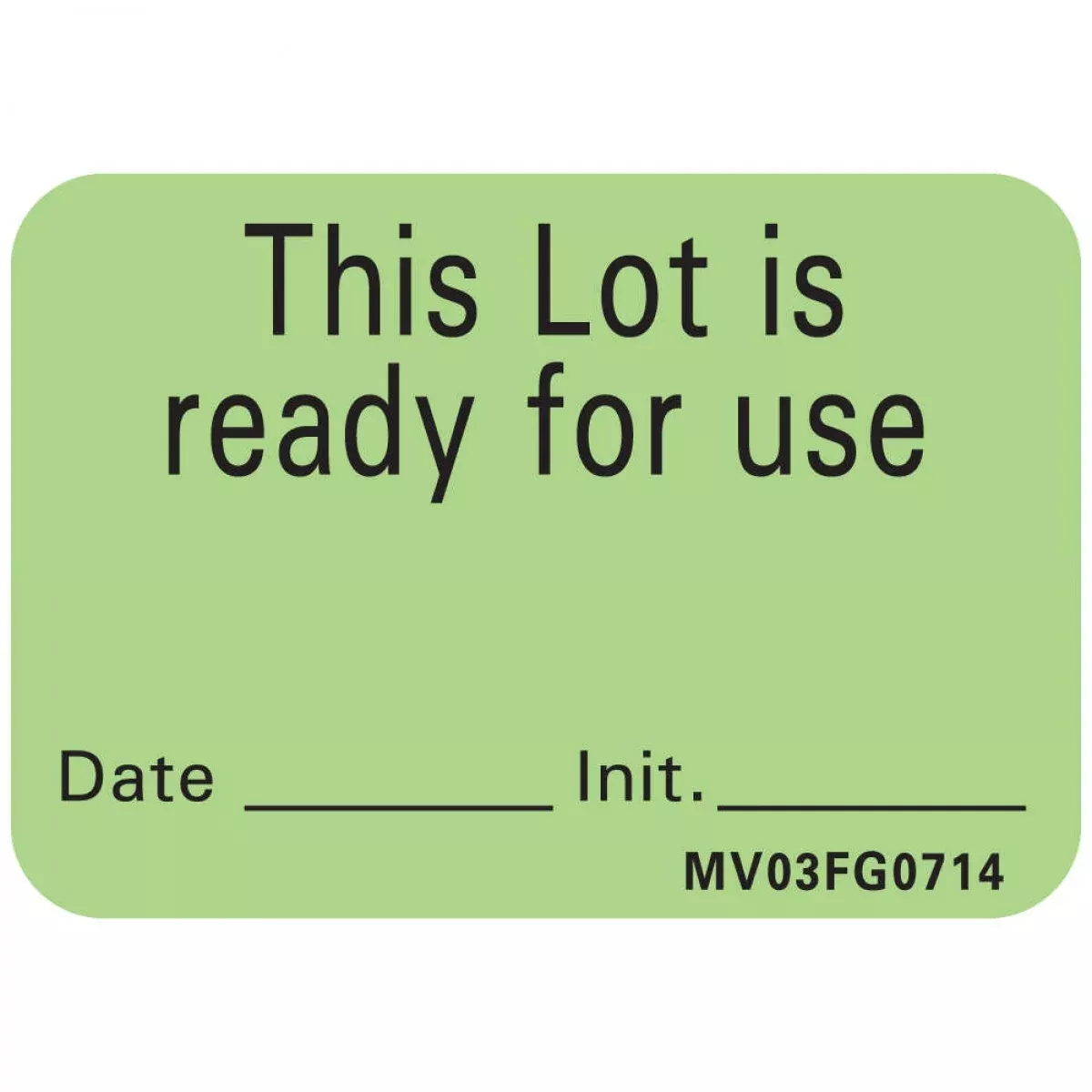 Lab Communication Label (Paper, Removable) This Lot Is 1 7/16" X 1 Fluorescent Green - 666 Per Roll