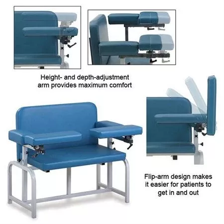 Lab X Bariatric Extra Wide Bariatric Chair - CAL 133 Fire Code Vinyl Without Side Cabinet - 46"W x 29"D x 36"H