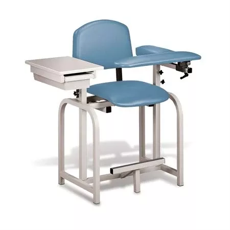 Lab X Extra-Tall Draw Chair - CAL 133 Fire Code Vinyl - 26" Seat Height With Side Drawer - 40"W x 27"D x 42"H