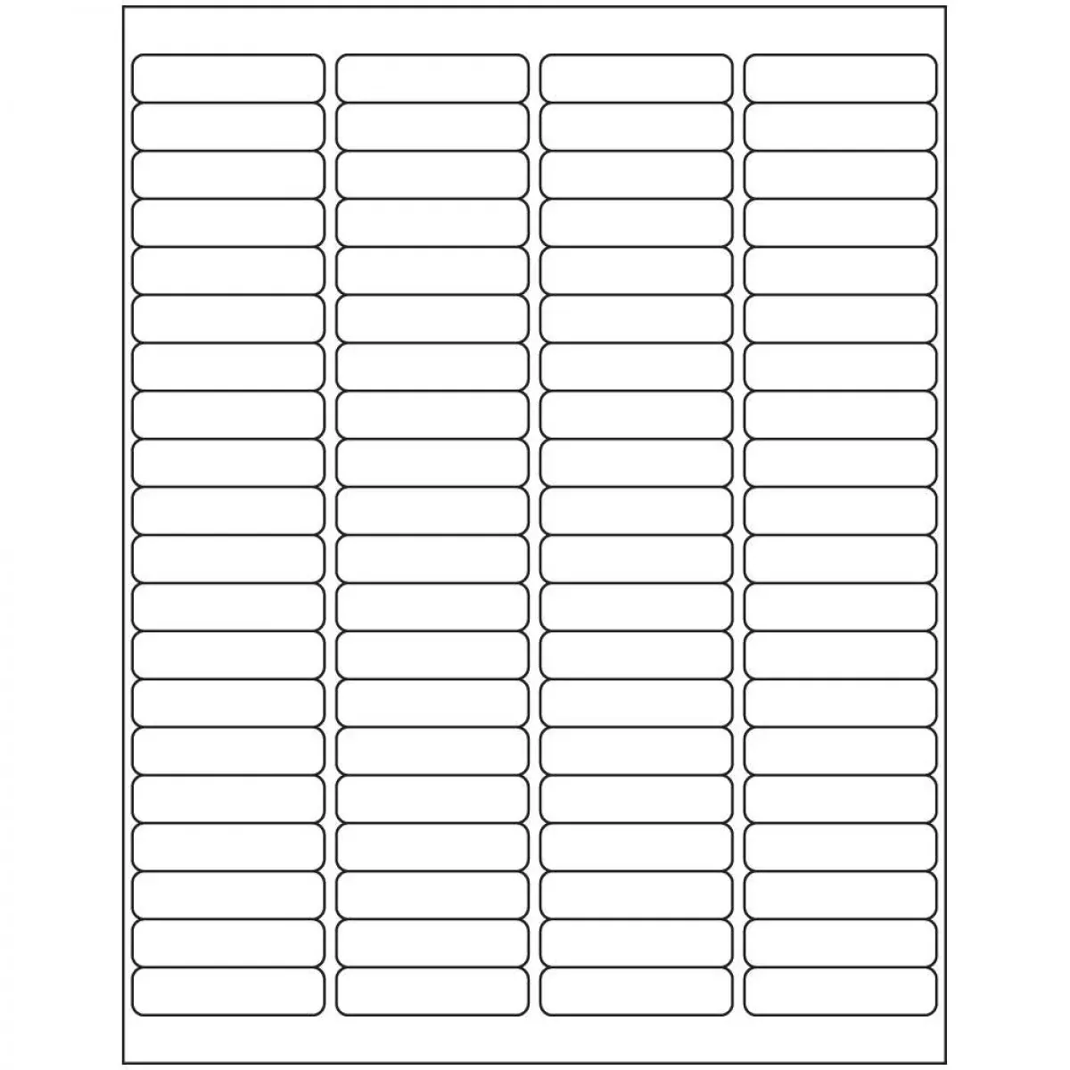 Label Laser Paper Permanent 4 2" X 1/2" White 80 Per Sheet, 1000 Sheets Per Box