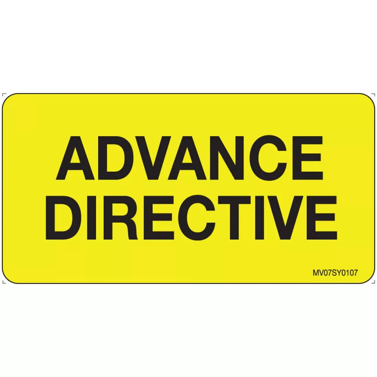 Label Paper Permanent Advance Directive 1" Core 2 15/16" X 1 1/2" Yellow 333 Per Roll
