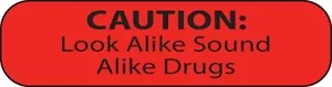 Label Paper Permanent Caution: Look Alike 1" Core 1 7/16" X 3/8" Fl. Red 666 Per Roll