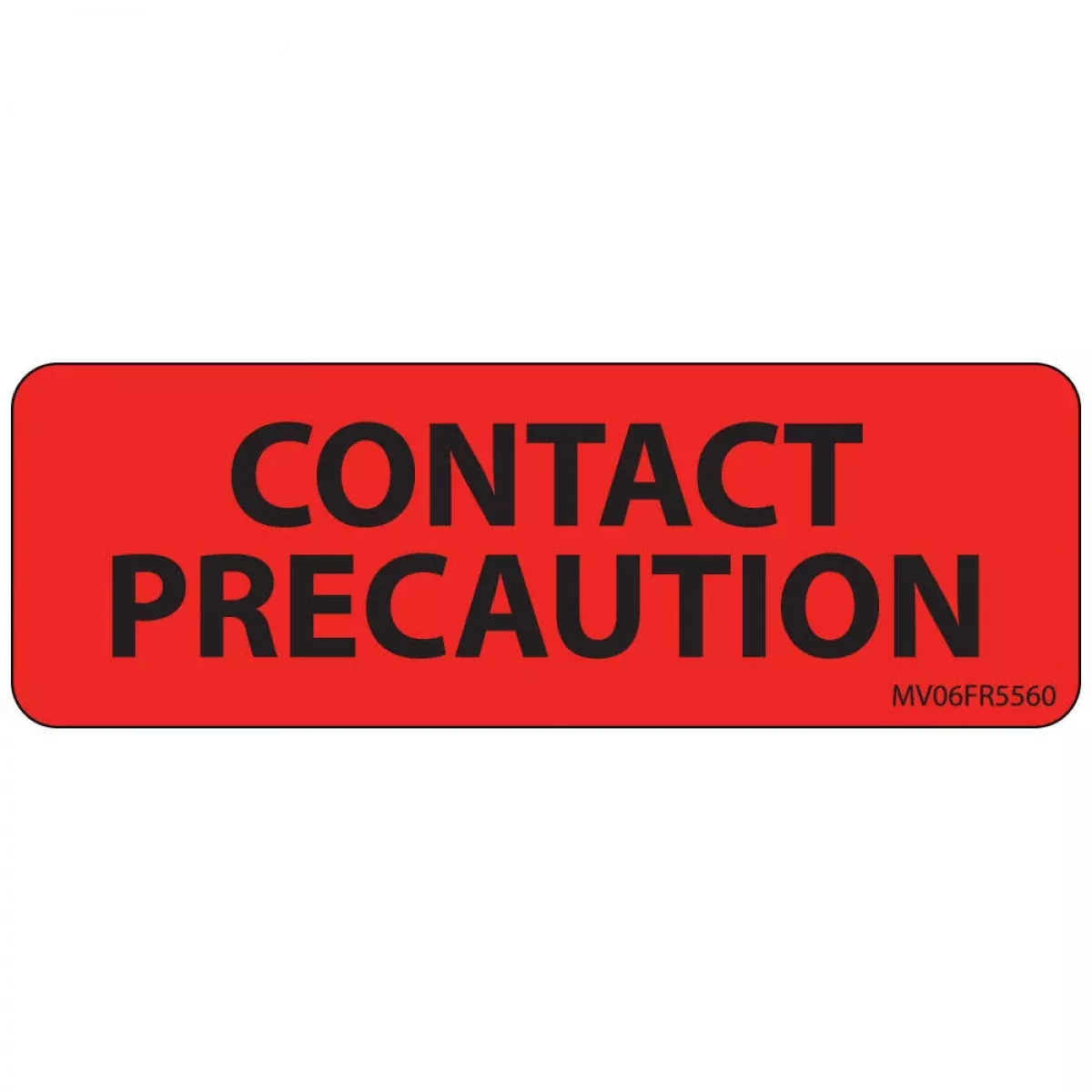 Label Paper Permanent Contact Precaution 1" Core 2 15/16" X 1 Fl. Red 333 Per Roll