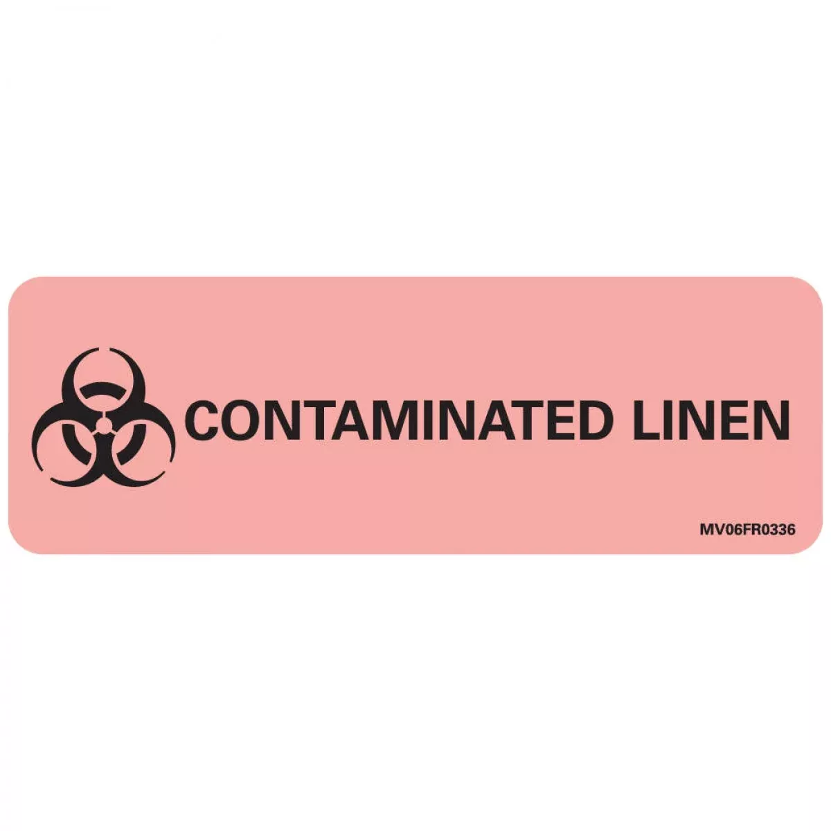 Label Paper Permanent Contaminated Linen 1" Core 2 15/16" X 1 Fl. Red 333 Per Roll