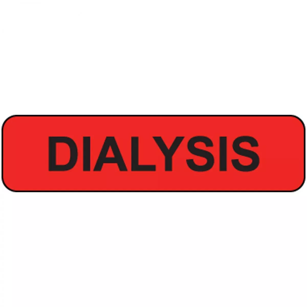 Label Paper Permanent Dialysis 1" Core 1 1/4" X 5/16" Fl. Red 760 Per Roll