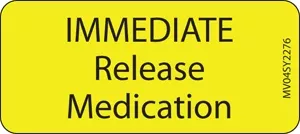 Label Paper Permanent Immediate Release 1" Core 2 1/4" X 1 Yellow 420 Per Roll