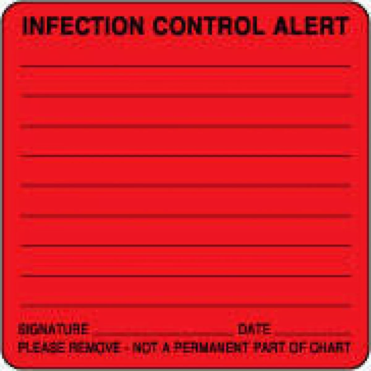 Label Paper Permanent Infection Control 2 1/2" X 2 1/2" Fl. Red 500 Per Roll