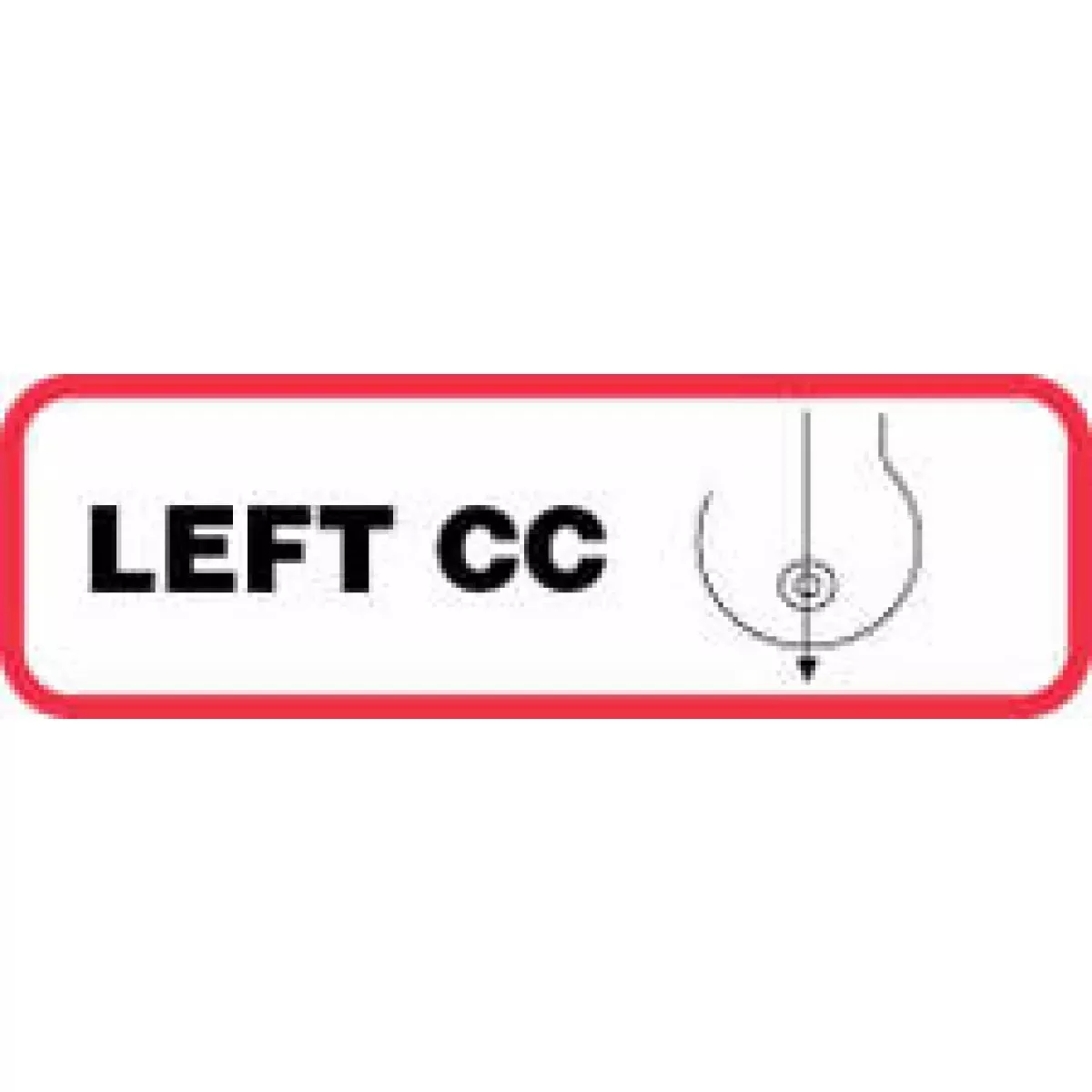 Label Paper Permanent Left Cc 1 1/4" X 3/8" White With Red 1000 Per Roll