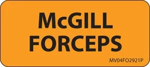 Label Paper Permanent Mcgill Forceps 1" Core 2 1/4" X 1 Fl. Orange 420 Per Roll