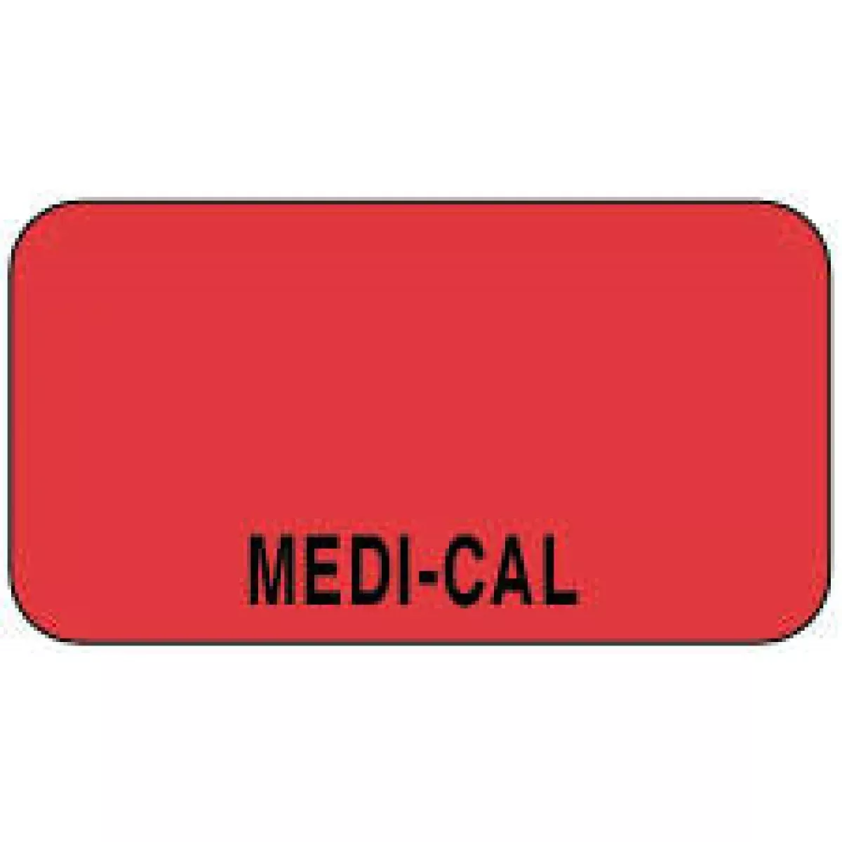 Label Paper Permanent Medi-Cal 1 5/8" X 7/8" Fl. Red 1000 Per Roll