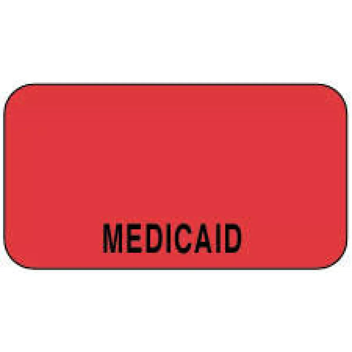 Label Paper Permanent Medicaid 1 5/8" X 7/8" Fl. Red 1000 Per Roll