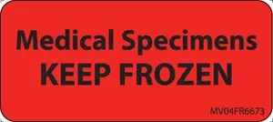 Label Paper Permanent Medical Specimens 1" Core 2 1/4" X 1 Fl. Red 420 Per Roll