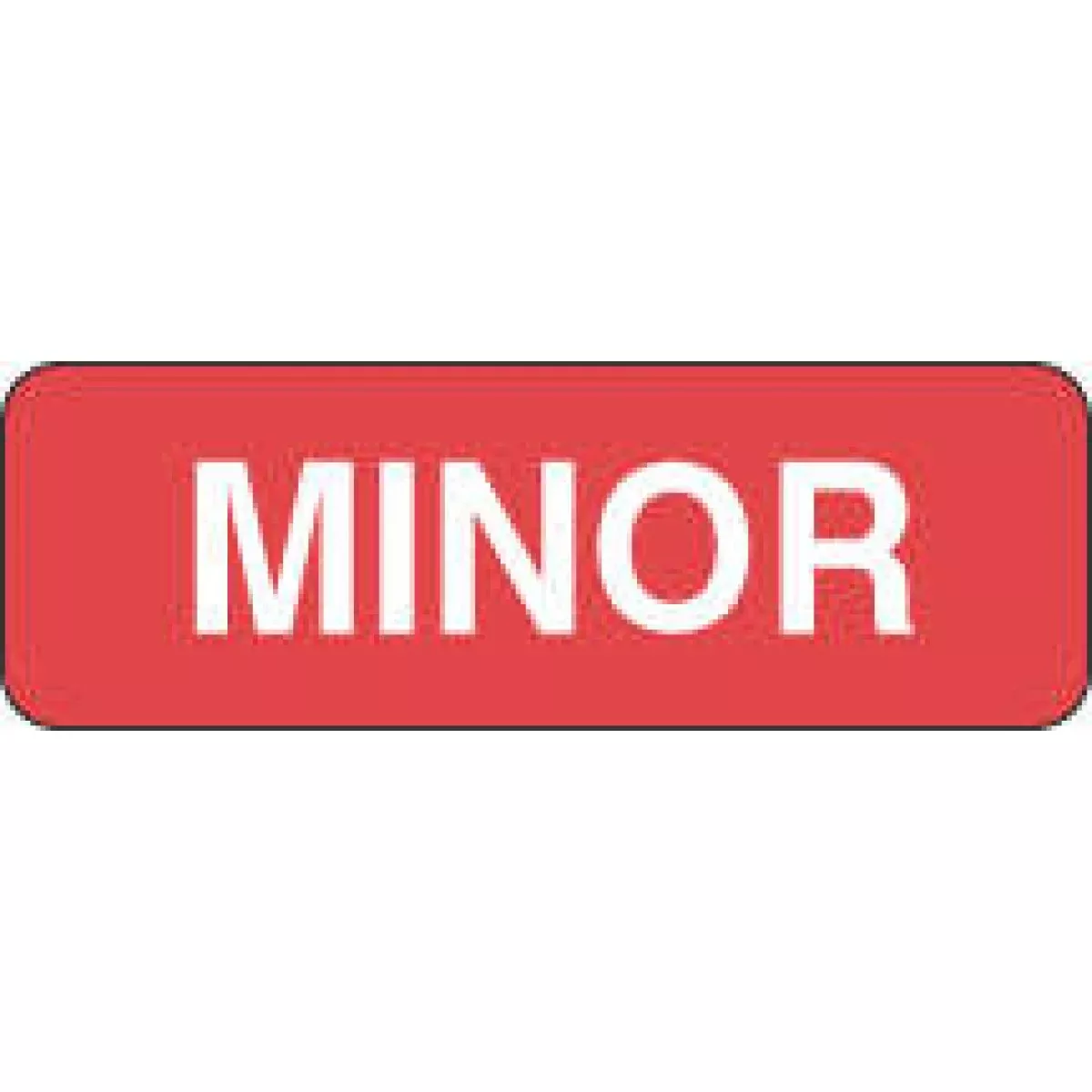 Label Paper Permanent Minor 1 1/2" X 1/2" Red 1000 Per Roll
