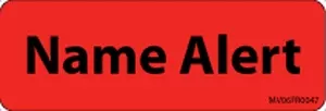 Label Paper Permanent Name Alert 1" Core 2 15/16" X 1 Fl. Red 333 Per Roll