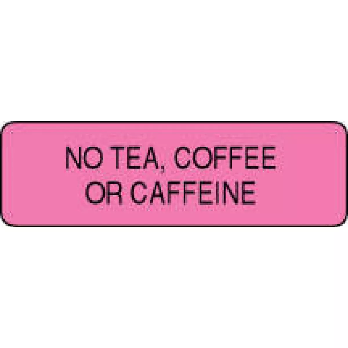 Label Paper Permanent No Tea, Coffee 1 1/4" X 3/8" Fl. Pink 1000 Per Roll