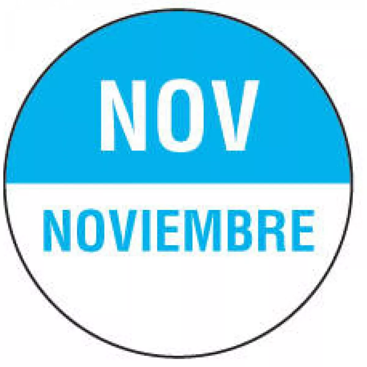 Label Paper Permanent Nov Noviembre White And Blue 1000 Per Roll