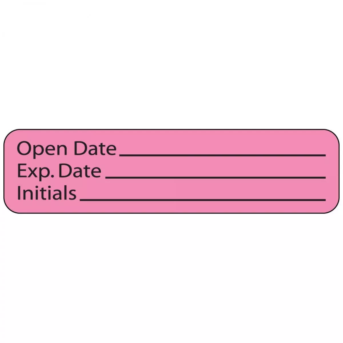 Label Paper Permanent Open Date___ Exp. 1" Core 1 1/4" X 5/16" Fl. Pink 760 Per Roll