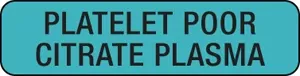 Label Paper Permanent Platelet Poor 1" Core 1 1/4" X 5/16" Blue 760 Per Roll