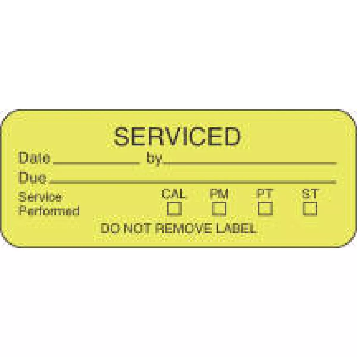 Label Paper Permanent Serviced Date 2 1/4" X 7/8" Fl. Yellow 1000 Per Roll