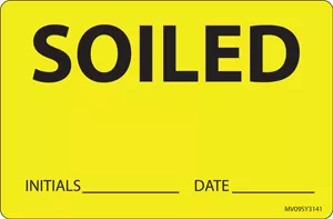 Label Paper Permanent Soiled Initials Date 1" Core 4" X 2 5/8" Yellow 375 Per Roll
