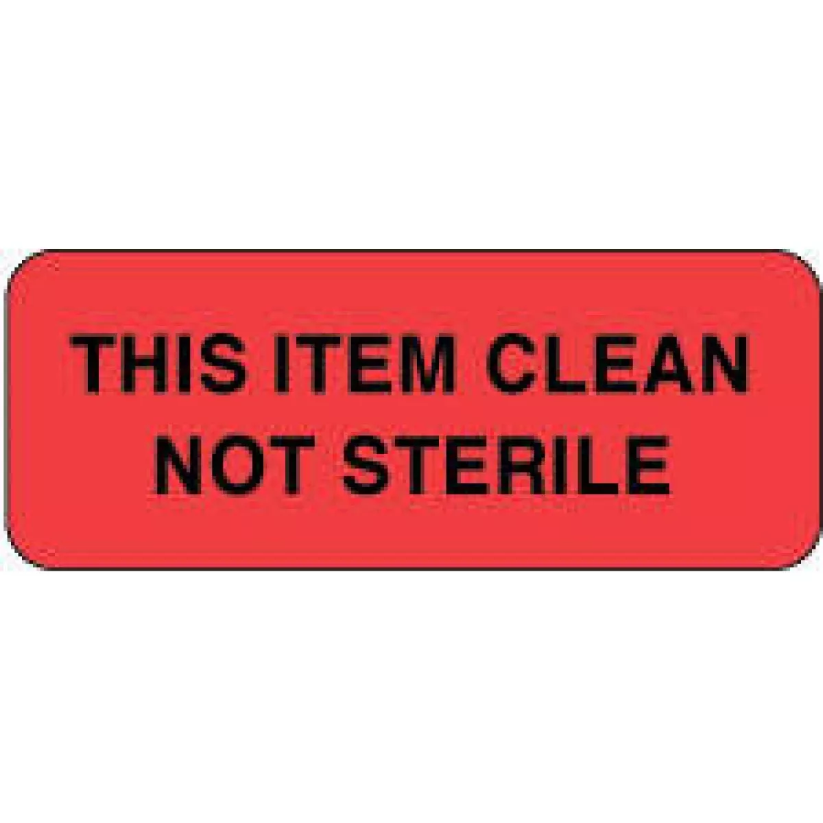 Label Paper Permanent This Item Clean 2 1/4" X 7/8" Fl. Red 1000 Per Roll