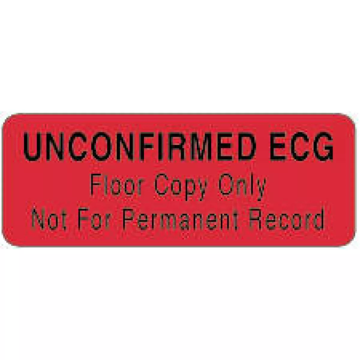 Label Paper Permanent Unconfirmed Ecg 2 7/8" X 7/8" Fl. Red 1000 Per Roll