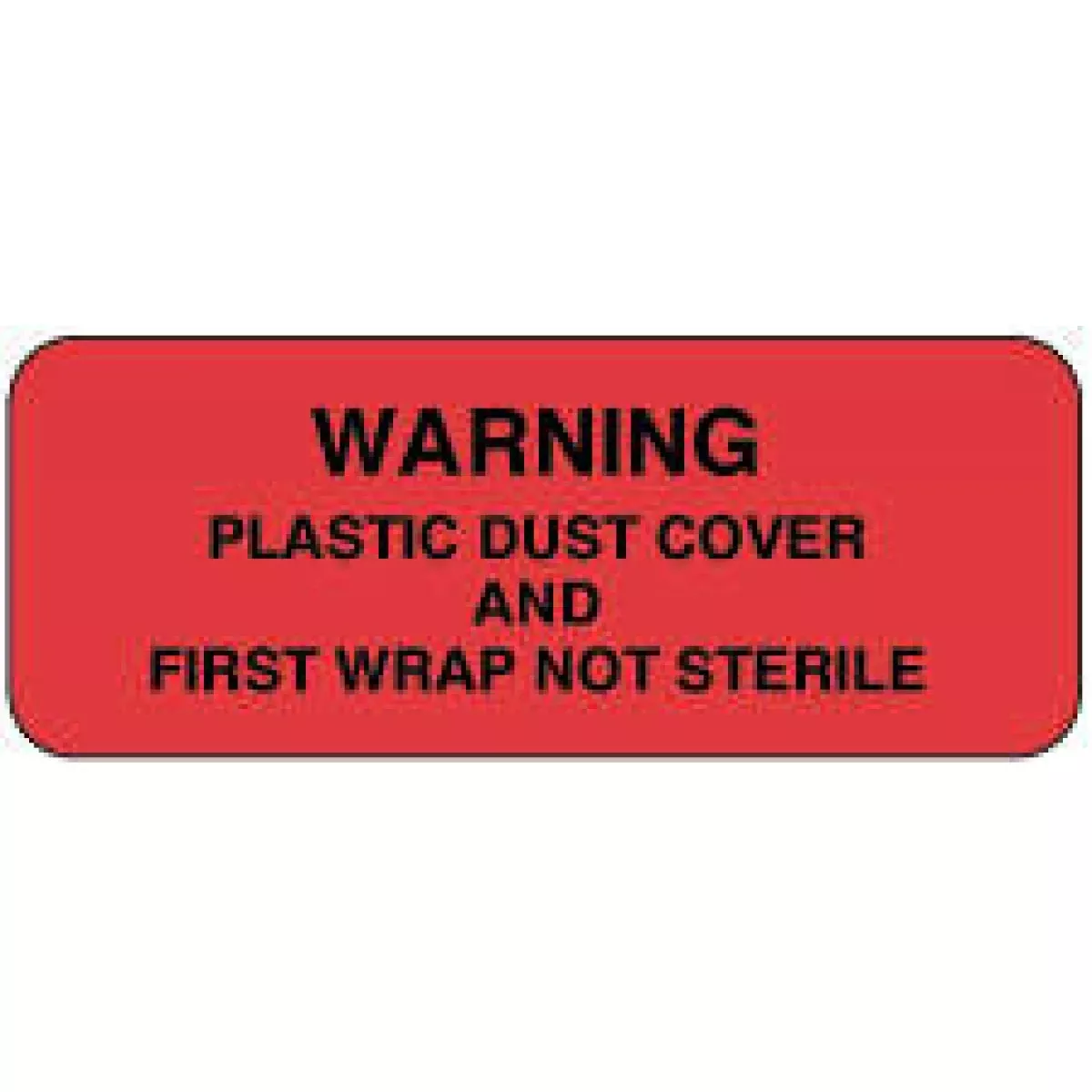 Label Paper Permanent Warning Plastic Dust 2 1/4" X 7/8" Fl. Red 1000 Per Roll