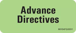 Label Paper Removable Advance Directives 1" Core 2 1/4" X 1 Fl. Green 420 Per Roll