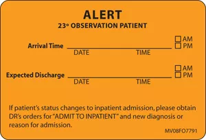 Label Paper Removable Alert 2"3Ã‚Âº 1" Core 2 15/16" X 2 Fl. Orange 333 Per Roll