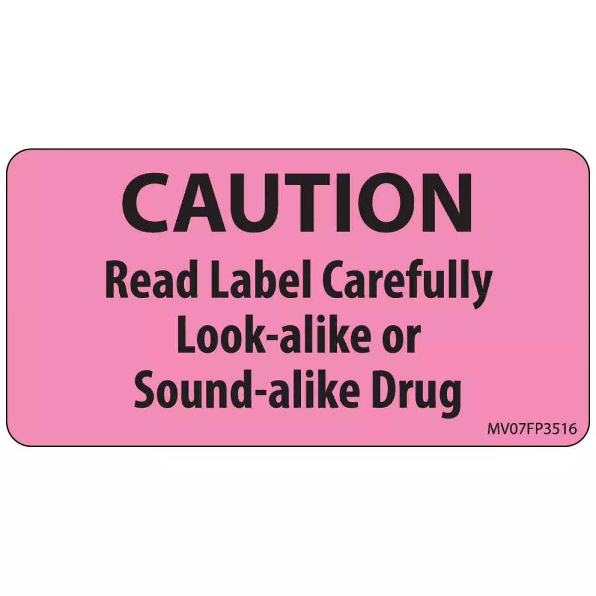 Label Paper Removable Caution Read Label 1" Core 2 15/16" X 1 1/2" Fl. Pink 333 Per Roll