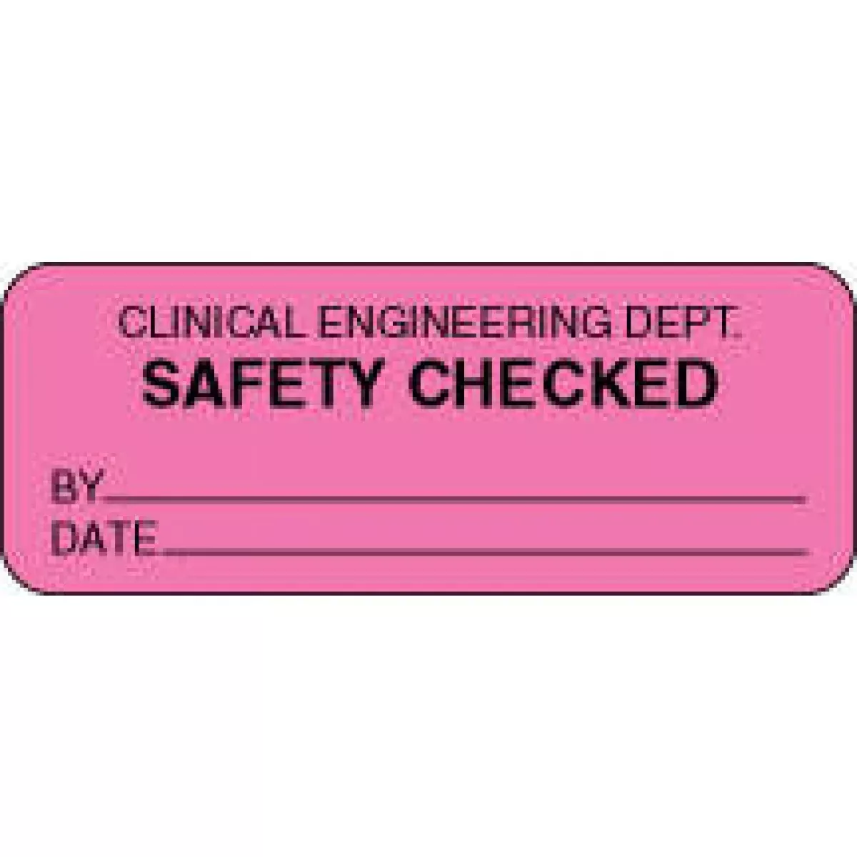 Label Paper Removable Clinical Engineering 2 1/4" X 7/8" Fl. Pink 1000 Per Roll