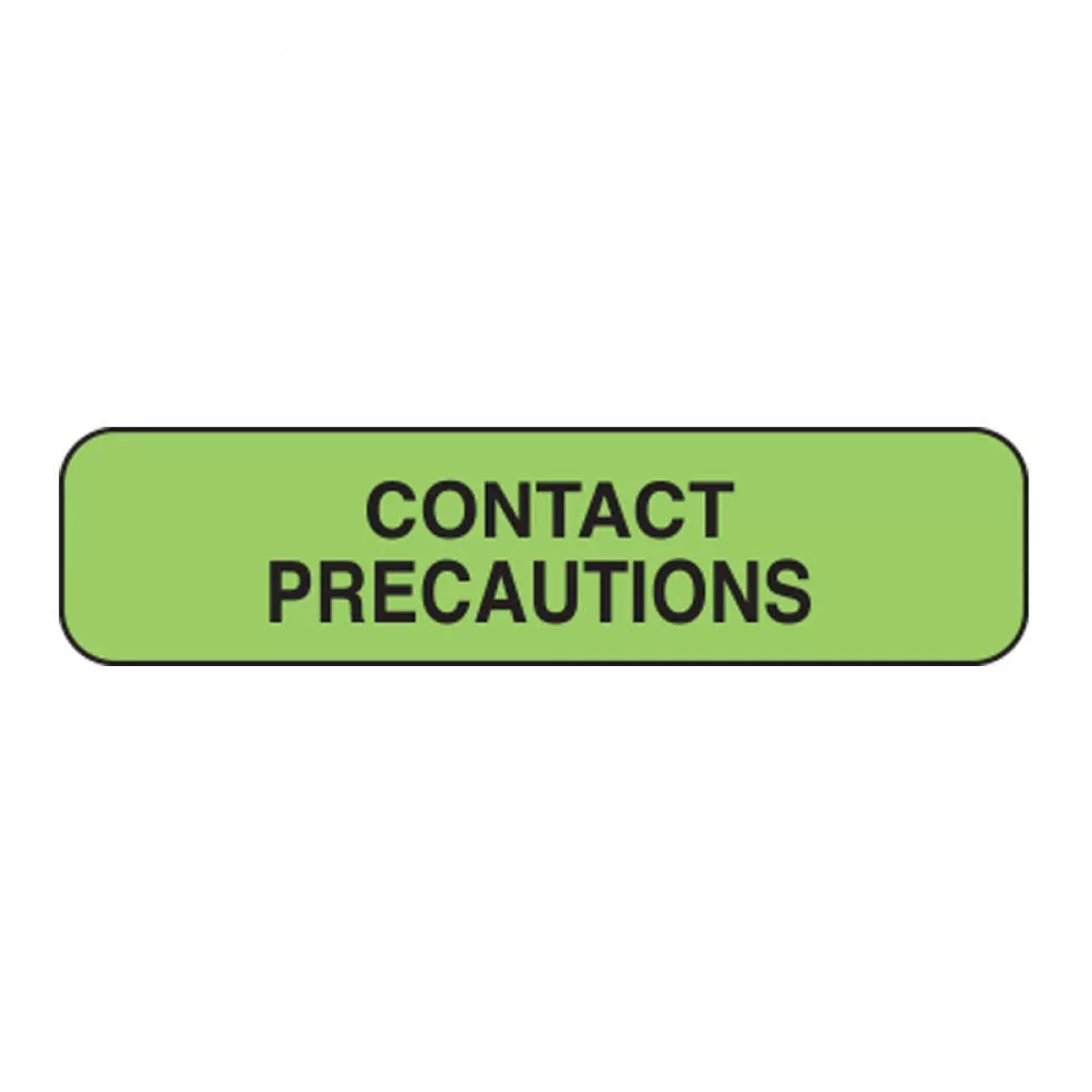 Label Paper Removable Contact Precautions 1 1/4" X 3/8" Fl. Green 1000 Per Roll